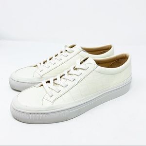 Via Spiga White Leather Croc Sneaker Fashion 8.5